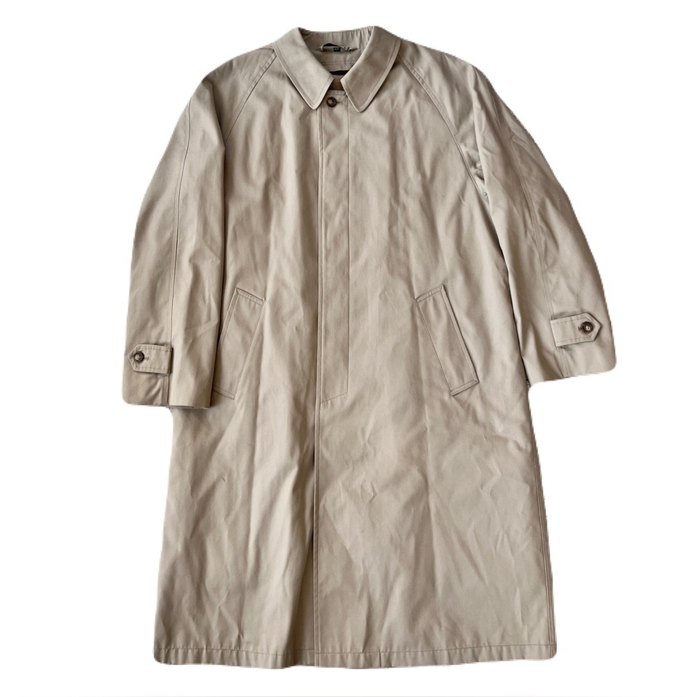 Vintage Ralph Lauren Tan Khaki Car Coat with Removable Liner, Size 42R